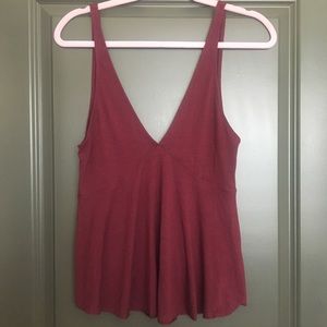 Double V Peplum Tank